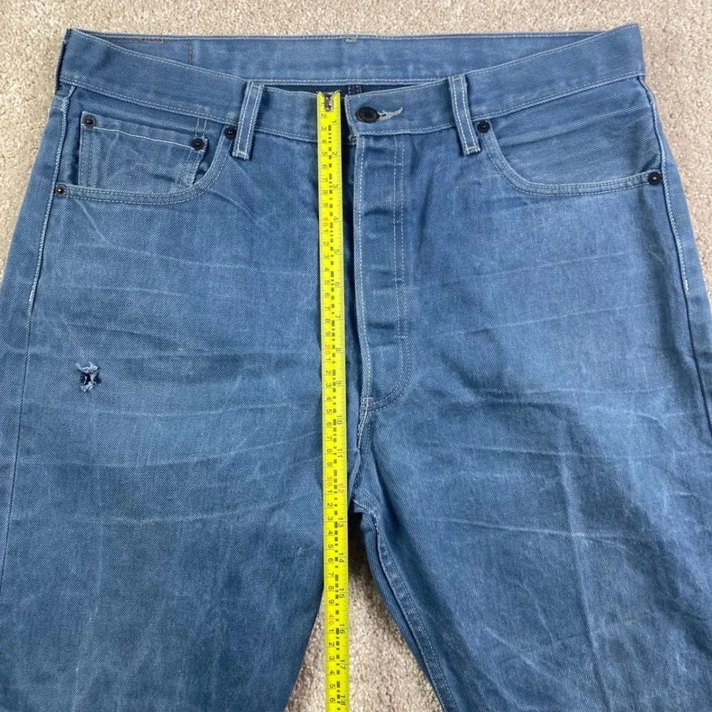 Levis 501 Original Straight Fit Blue Jeans Mens 36x34 Button Fly Denim Pants